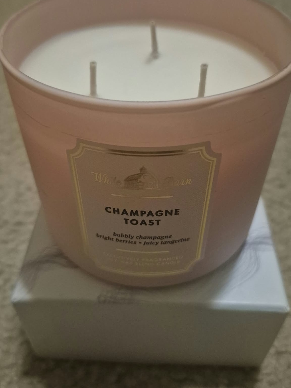 White Barn Champagne Toast 3-Wick Candle - Soft Pink